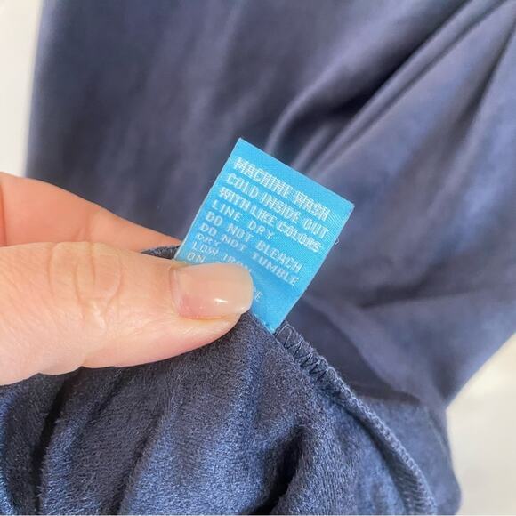 J. McLaughlin Sia Faux Suede Stretch Dress XS Blue Classic Chic Career Midi - Picture 9 of 9